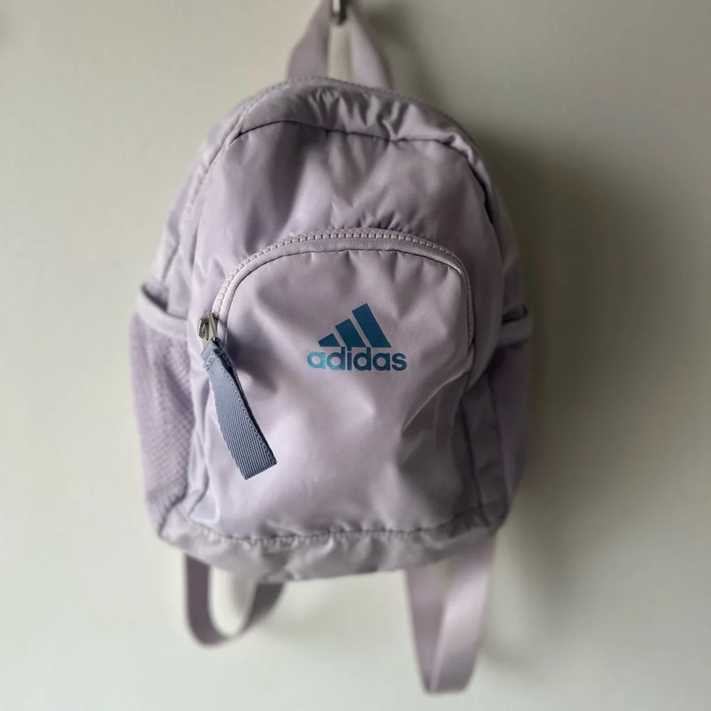 adidas Light Lavender Mini Backpack with Iridescent Logo - Picture 1 of 6